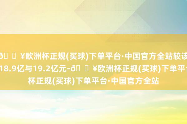 🔥欧洲杯正规(买球)下单平台·中国官方全站较该行及市集预期的18.9亿与19.2亿元-🔥欧洲杯正规(买球)下单平台·中国官方全站