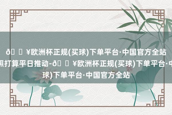 🔥欧洲杯正规(买球)下单平台·中国官方全站全体神气按照打算平日推动-🔥欧洲杯正规(买球)下单平台·中国官方全站