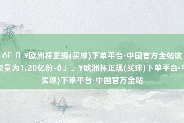 🔥欧洲杯正规(买球)下单平台·中国官方全站该基金最新成交量为1.20亿份-🔥欧洲杯正规(买球)下单平台·中国官方全站