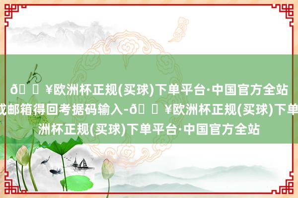 🔥欧洲杯正规(买球)下单平台·中国官方全站需通过绑定的手机或邮箱得回考据码输入-🔥欧洲杯正规(买球)下单平台·中国官方全站